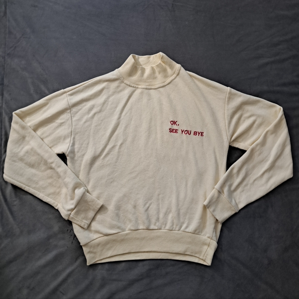 Nasty Gal Cream Turtleneck Top
